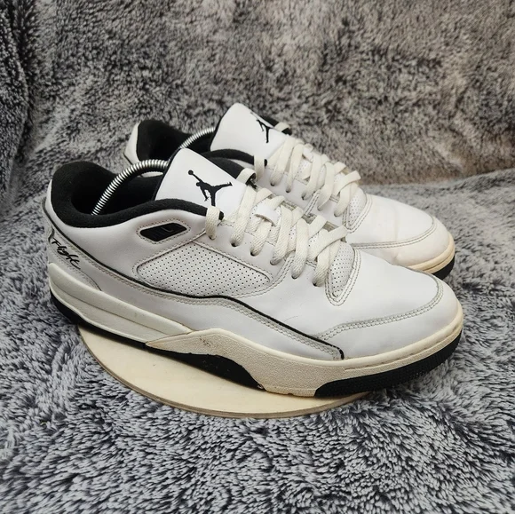 Nike Air Jordan Flight Court Basketball White Sail Black Men's Size 12 - Picture 1 of 9